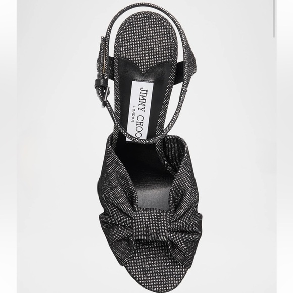 JIMMY CHOO Heloise Glitter Knot Platform Sandals 120mm Size 10US - Picture 3 of 13